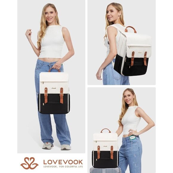 ✨Men's White Laptop Backpack Travel Purse Large Computer Backpack Fashion Bag - Picture 6 of 6